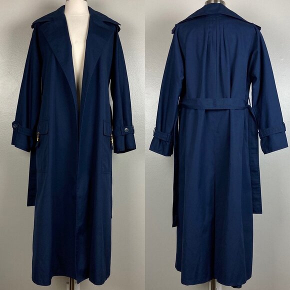 GUS MAYER - 12 - VINTAGE "Aquatogs" Blue Trench Coat - Picture 4 of 10